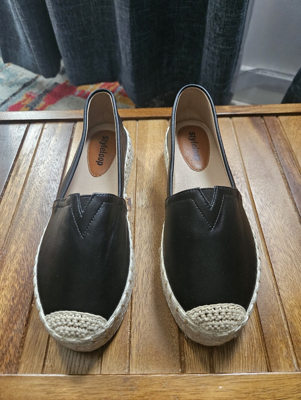 Faux Leather Platform Espadrilles Size 36 (6)